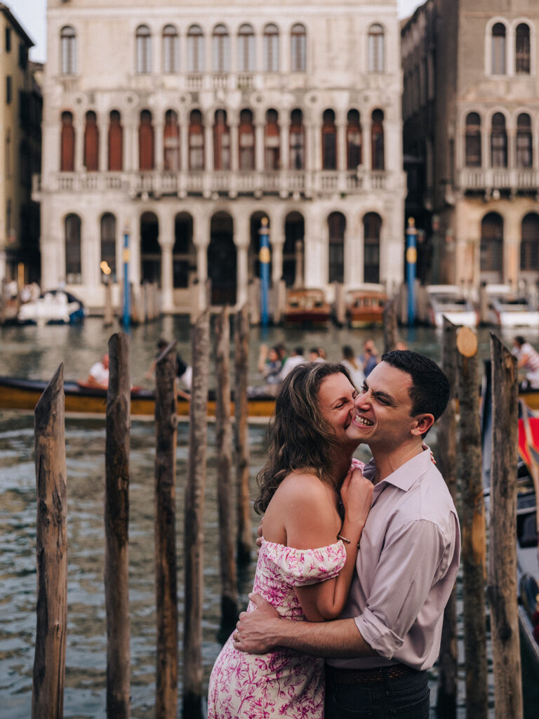 Bride and Groom with Grand Canal of Venice in the background