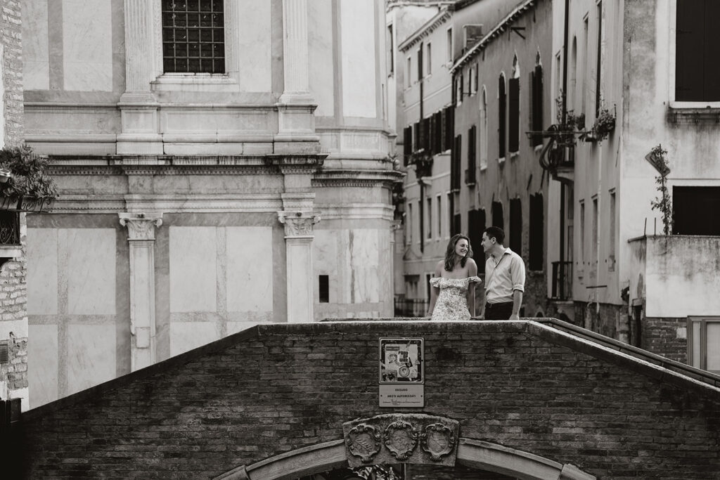 Couple Photo on the bridge of Venice Canals