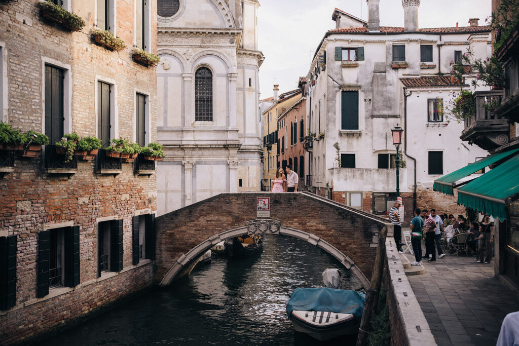 Couple Photo on the bridge of Venice Canals