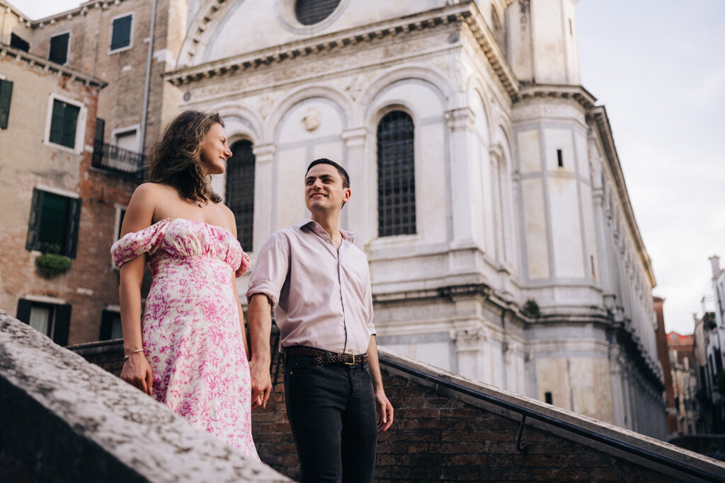 Couple Photo on the bridge of Venice Canals