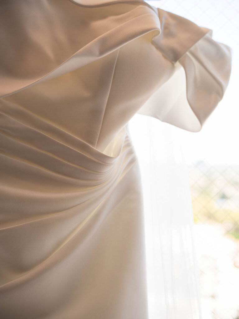 Detailed shot of Wedding Dress at Four Seasons Hotel Beverly Hills