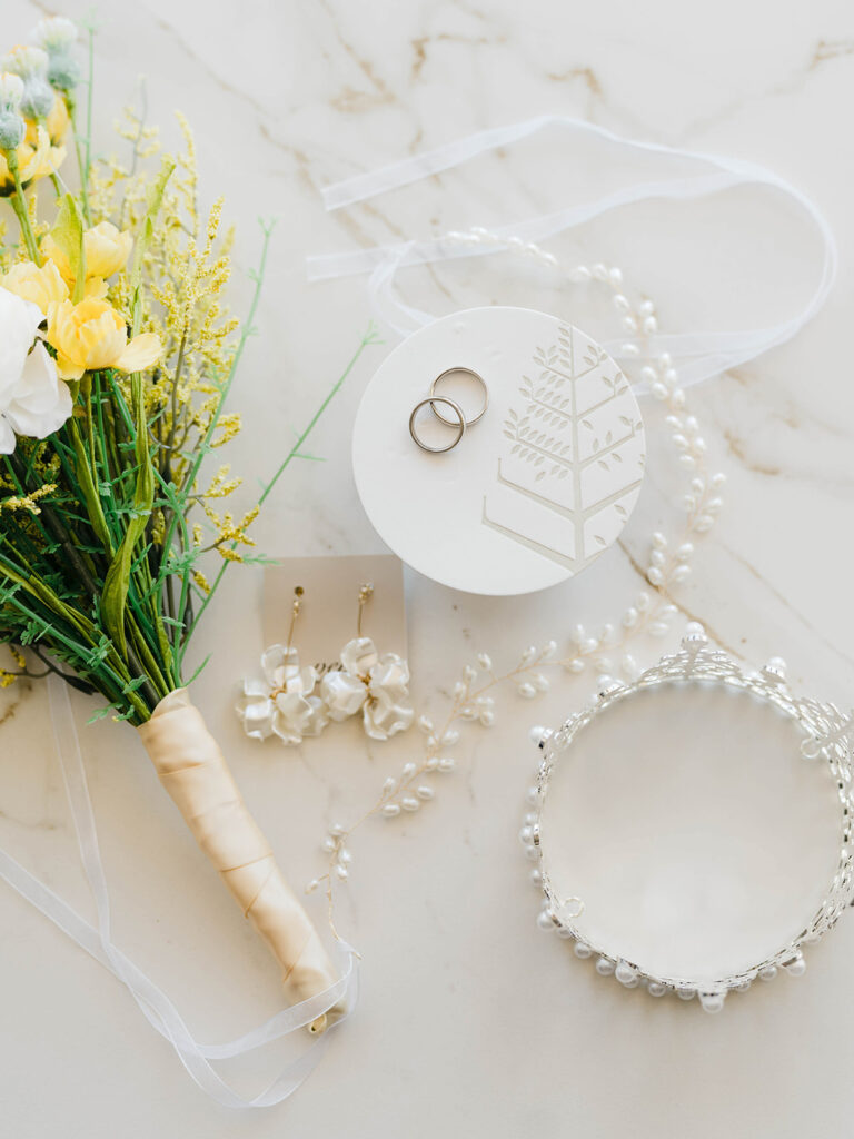 Detailed shot of Wedding Accessories at Four Seasons Hotel Beverly Hills