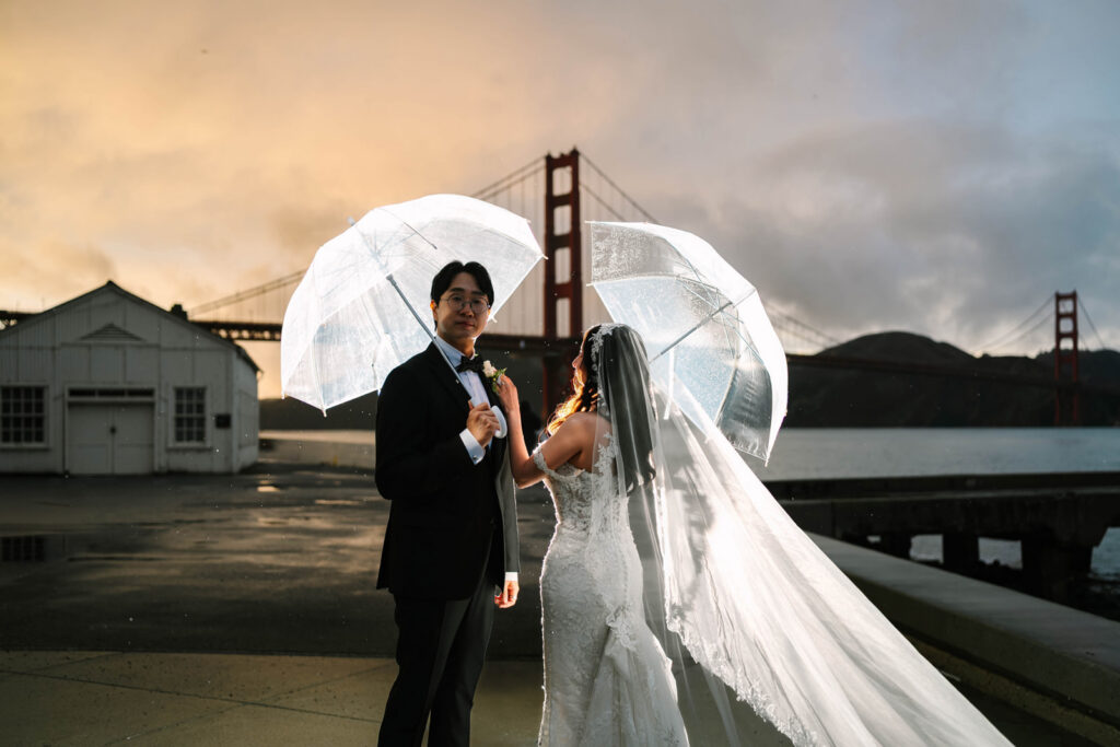 Wedding Timeline Without a Planner: San Francisco Presidio Officers' Club Wedding and Golden Gate Bridge Sunset Photos