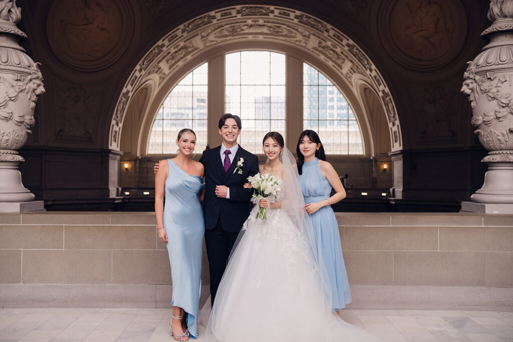 Wedding Timeline Without a Planner: San Francisco City Hall Wedding Group Photos