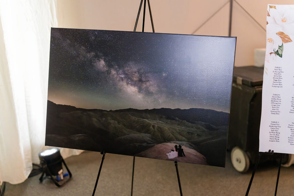 Adventure Engagement Session photo being used on their wedding day
