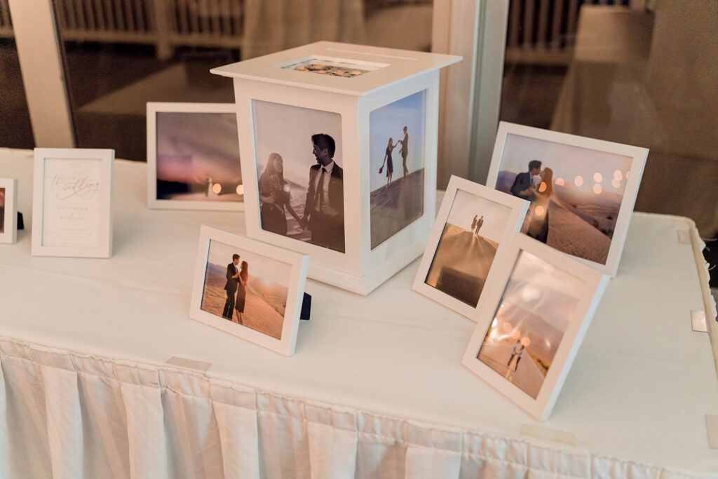 Adventure Engagement Session photo being used on their wedding day