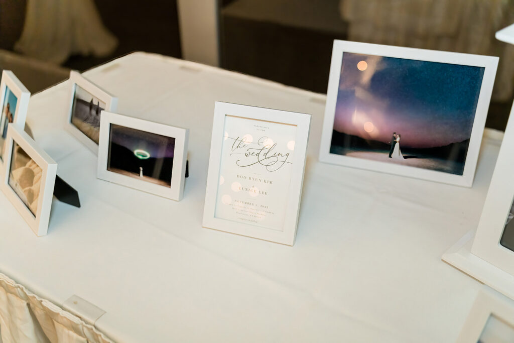 Adventure Engagement Session photo being used on their wedding day